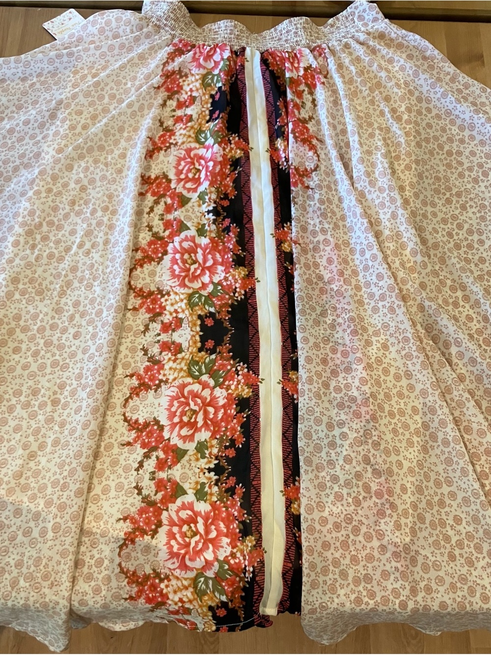 NWT Free People High-Low Elastic Waist Lined Medium Maxi Skirt Tea Combo - Picture 2 of 10